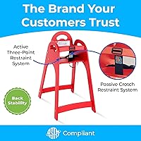 Vista 7 de Koala Kare Silla Alta de Diseño – Silla Alta Moderna, Duradera y Sanitaria para Restaurantes, Apilable Ahorradora de Espacio, Fácil de Limpiar, Rojo