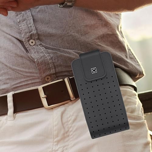 Miniatura 3 de Cellet Teramo - Funda de piel para teléfono con clip para cinturón, compatible con iPhone 16 Pro, Samsung Galaxy S25 y teléfonos de tamaño similar,