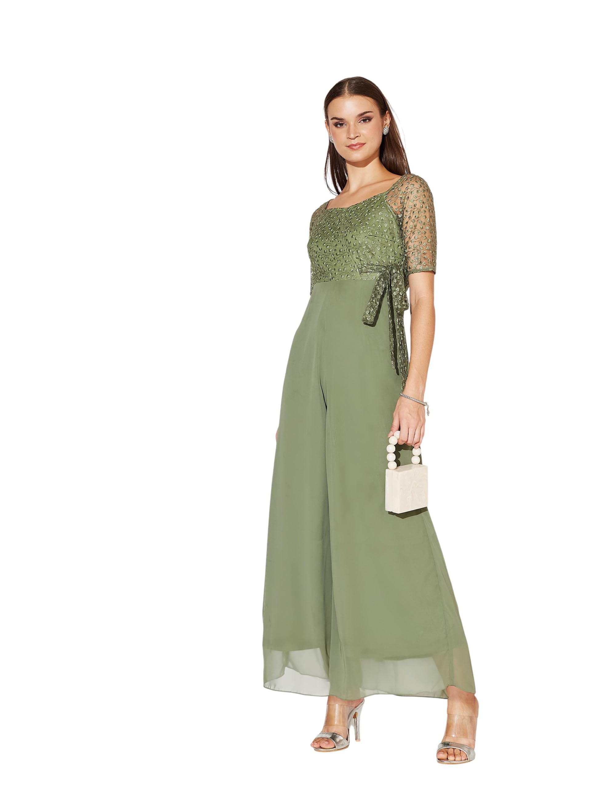 miss chase Women's Square Neck sleeve Embroidered Regular Jumpsuit-picture-56