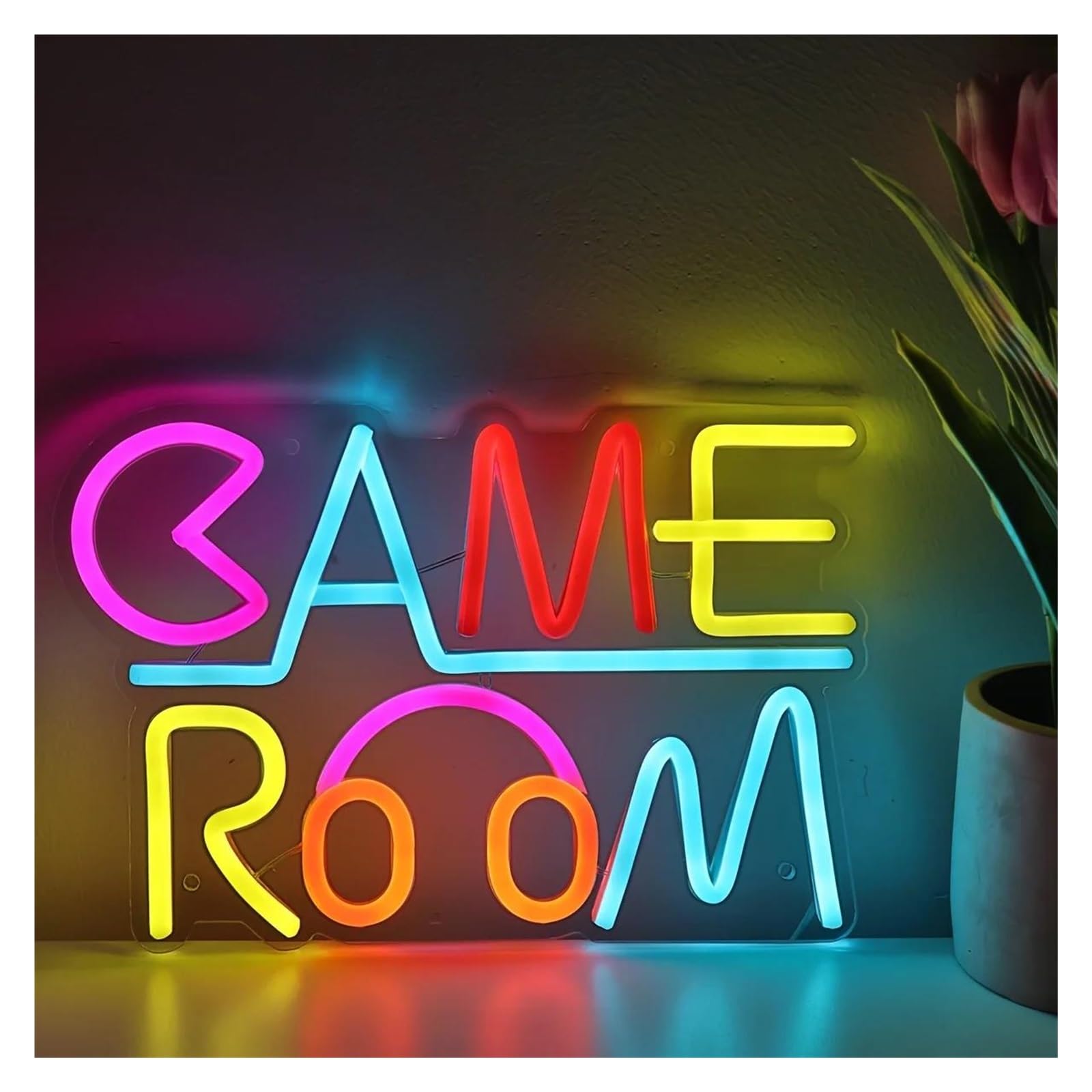XENITE Hanging Art Neon Signs Creative Game Room with Earphone Shape Neon Sign for Game Room Zone Shop Coffee Bar Pub Club Wall Decoration 10.63x7.2inch/27x18.3cm