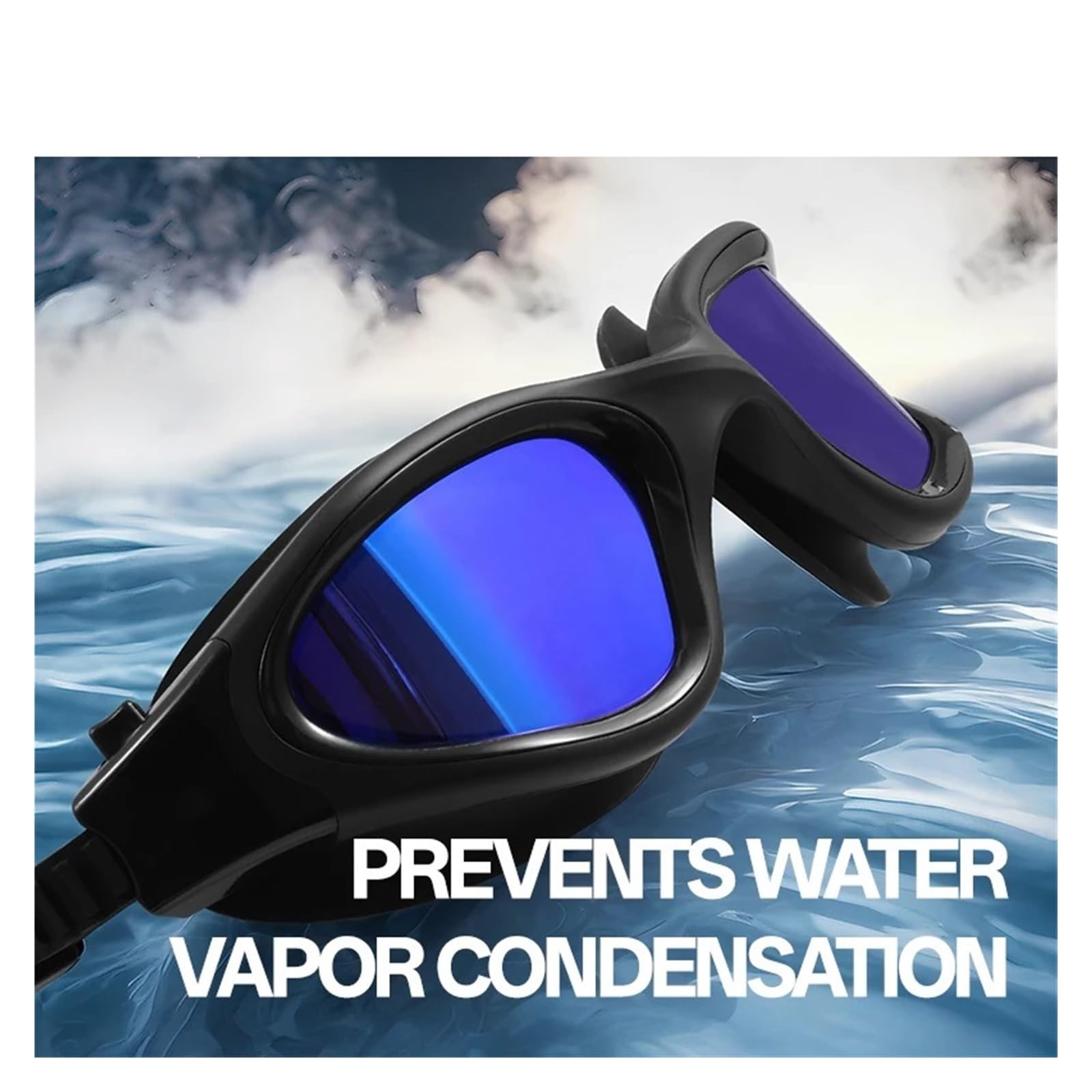 JANSELNOVA Occhialini da nuoto polarizzati resistenti all'acqua uomo Occhiali regolabili con protezione UV antiappannamento donna professionali Occhialini da nuoto