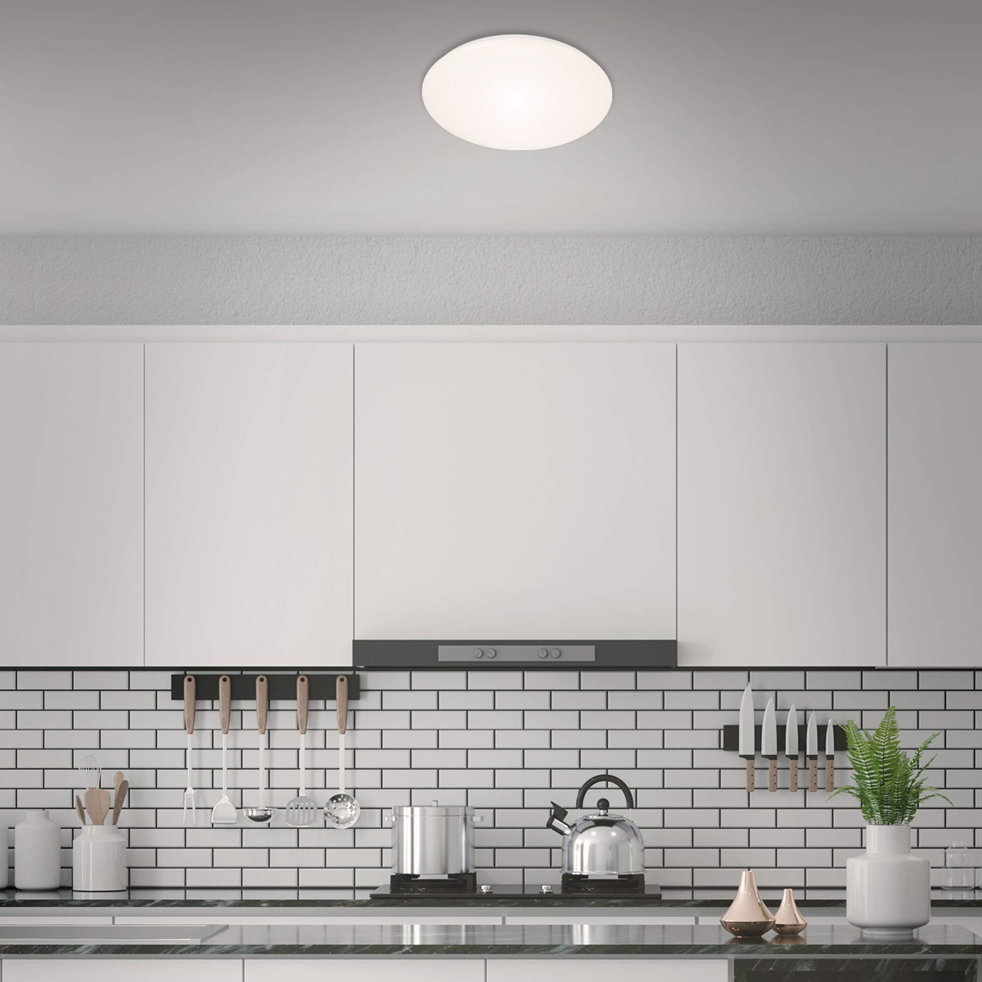 Briloner LED Deckenleuchte - 12 Watt, Weiß/Glas, 31,5x31,5x8 Cm, IP20, Warmweiß