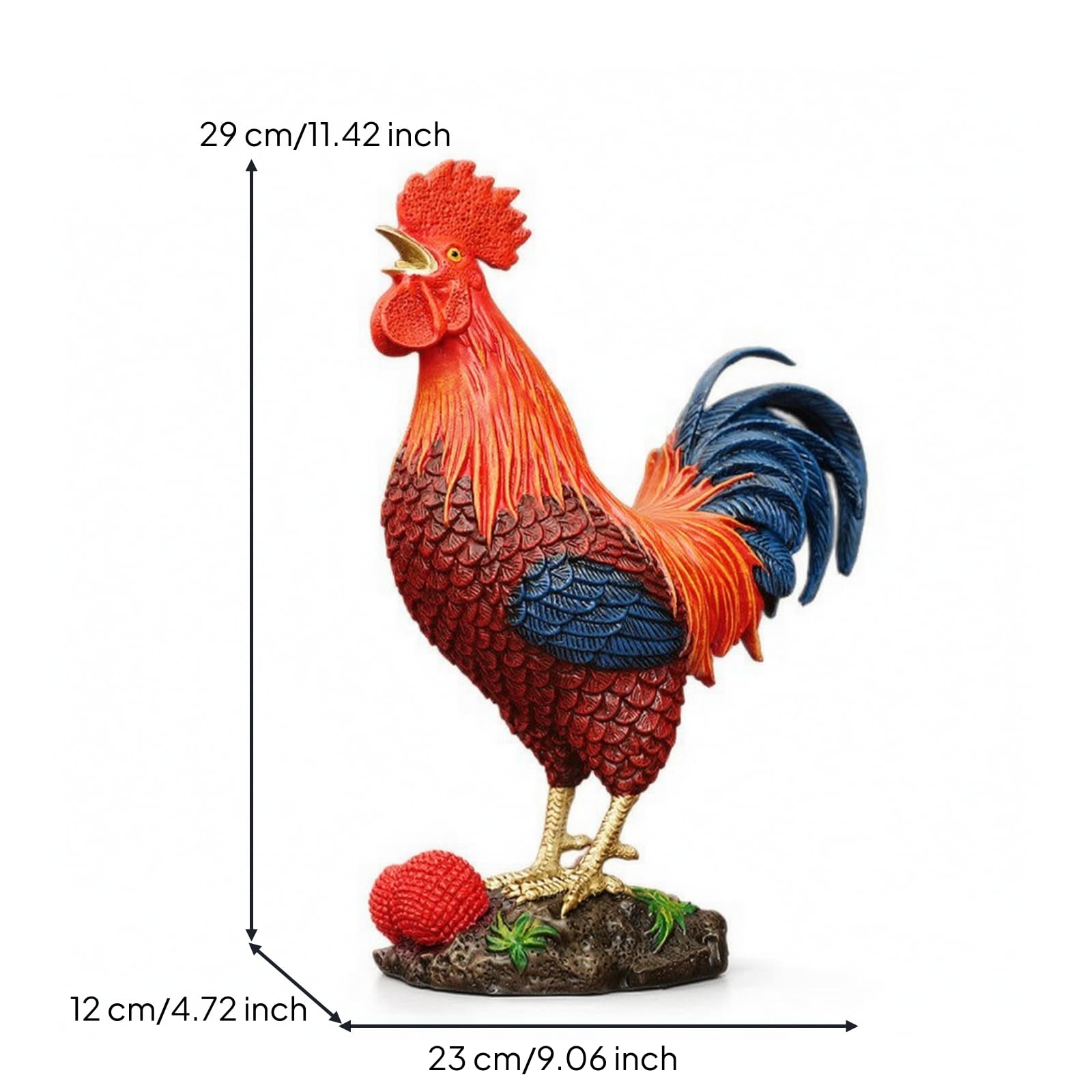 Figura corativa en Latón con y Roja para Adornar Repisa O Vitrina Acuado para Añadir un a Hogares y Espacios Trabajo con Ambiente Acogedor, Mediano 23cm Largo X 12cm Ancho X 29cm Alto