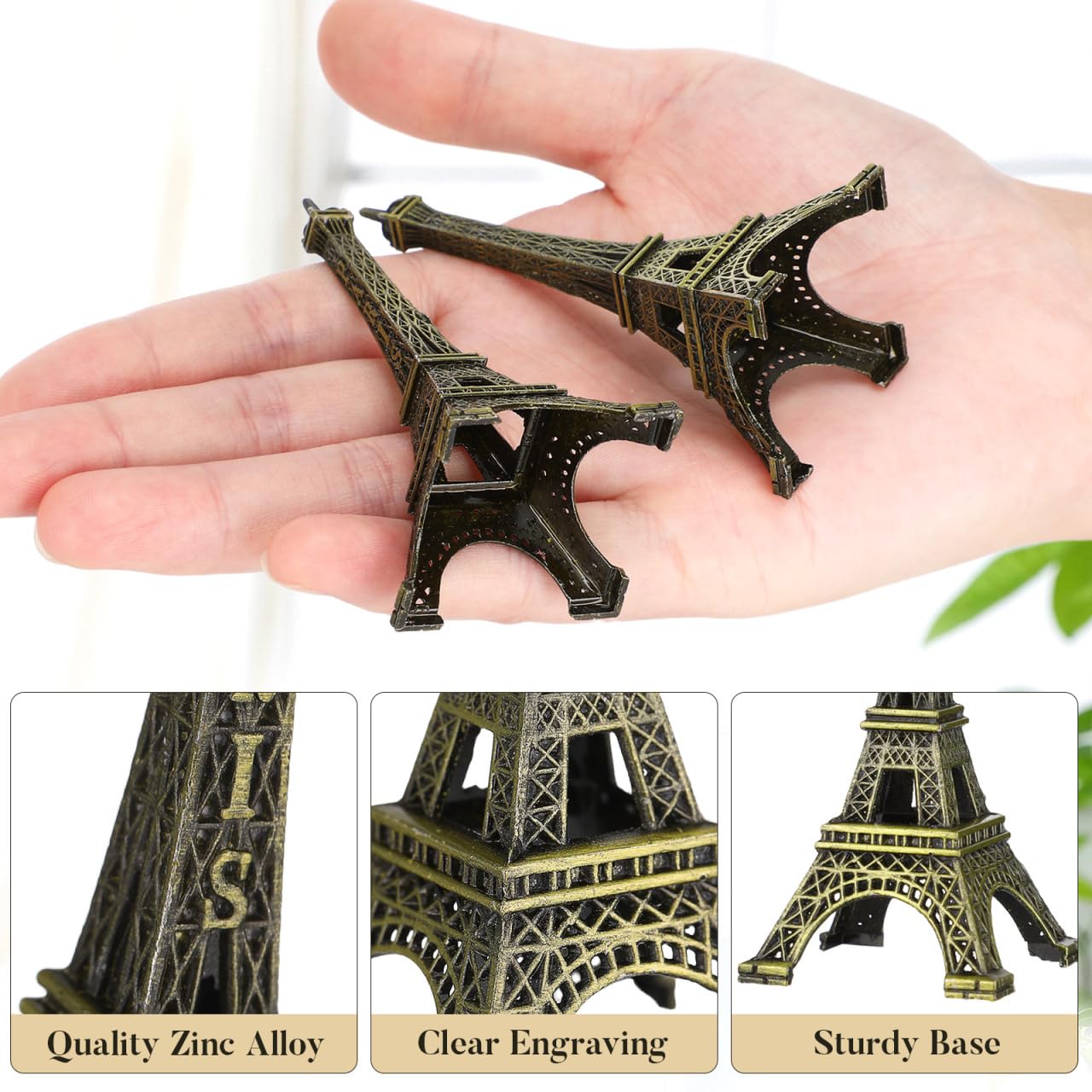 HOODANCOS 5pcs Eiffel Tower Model Decor Vintage Architecture Statue for Home Office Elegant Desktop Ornament Unique Friends and Family
