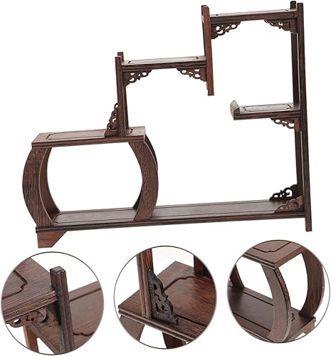 Miniatura 2 de STAHAD Soporte de exhibición de esquina Curio Armarios Art Retro Wall Shelf Corner Display Shelf Armario Estante Estante Estante para Gabinete Curio