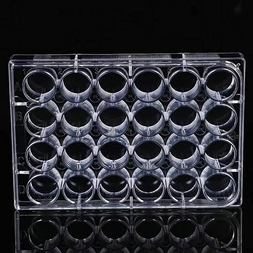 Miniatura 5 de Placa de cultivo de tejidos de 24 pocillos, envuelta individualmente, con tapa, pozos de fondo plano (paquete de 10)