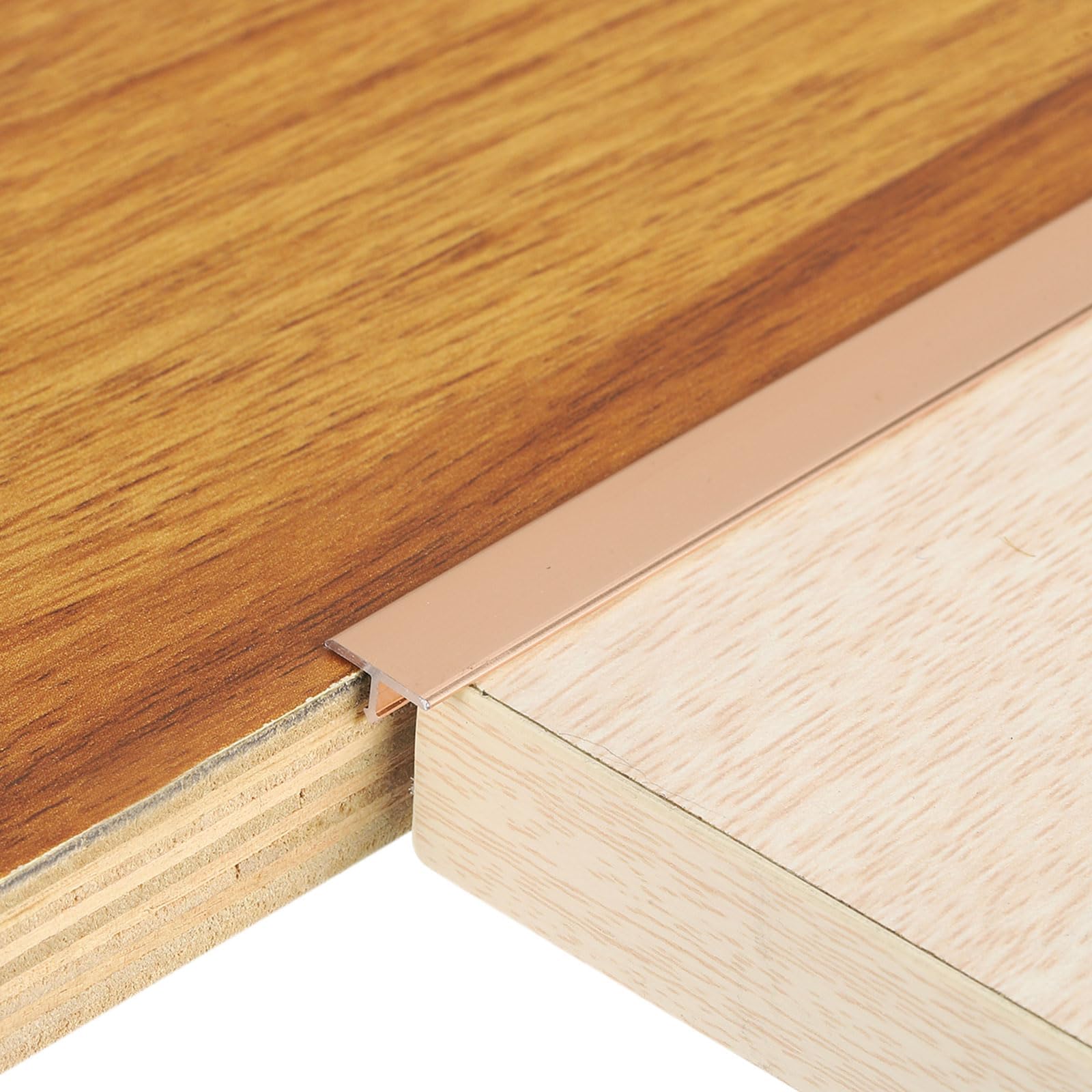 uxcell 2.9ft x 0.39" t Molding Floor Transition Strips, Aluminium Alloy Vinyl Flooring Gap Trim for Joining Laminate Planks Tiles Floor Gaps, Rose Gold