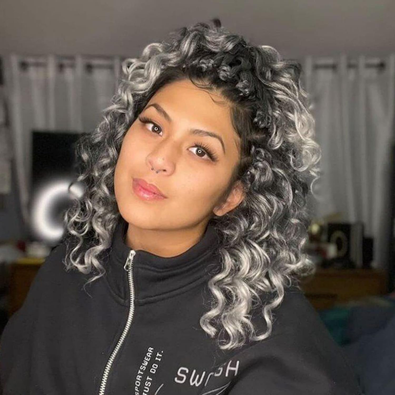 Toyotress Ocean Wave Crochet Hair - 14 Inch 8 Packs Ombre Gray Crochet Braids Deep Twist Synthetic Braiding Hair Extensions (14 Inch, T-Gray-8P)