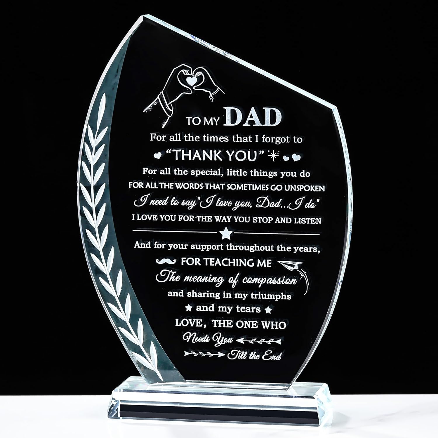 Movdyka Glass Plaque Birthday Gifts for Dad from Daughter Son Unique, Best Dad Ever To My Dad Gifts for Father on Christmas Thanksgiving Valentines Day Fathers Day