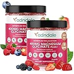 Adndale 180 CT Magnesium Glycinate Gummies 400 mg/Serv, with Ashwagandha, Magnesium Malate & Taurate, Sugar Free Chews for Adults & Kids.
