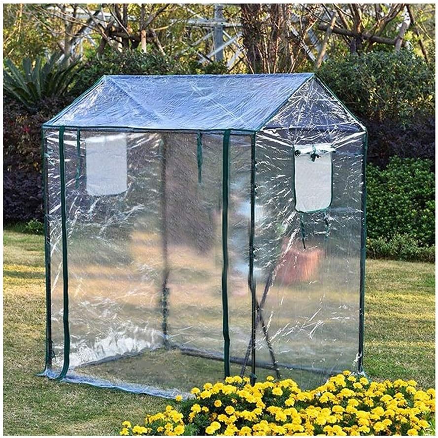 LIANGLIANG- greenhouse Growhouse Walk-in Garden Plant Flower House Heat Cover Cover Durable Windproof Rainproof (Color : Clear, Size : 125x85x150cm)