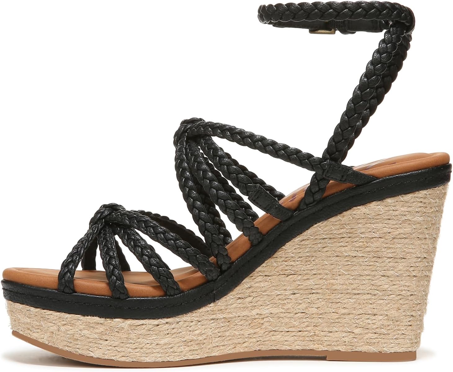 ZODIAC Womens Shana Espadrille Wedge Sandal, Black, 6 US