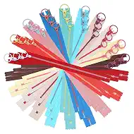 Zippers for Sewing, 30pcs Zippers 8 inch 12 inch 16inch #3 Resin Nylon Coil Sewing Supplies with Lifting Ring Quoit for DIY Craft Bag Garment 10 Colors