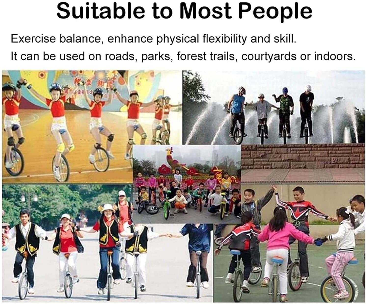 18-Inch Unicycle with Skidproof Mountain Tire, Adjustable Height, Manganese Steel Frame for Weight Loss, Fitness & Travel