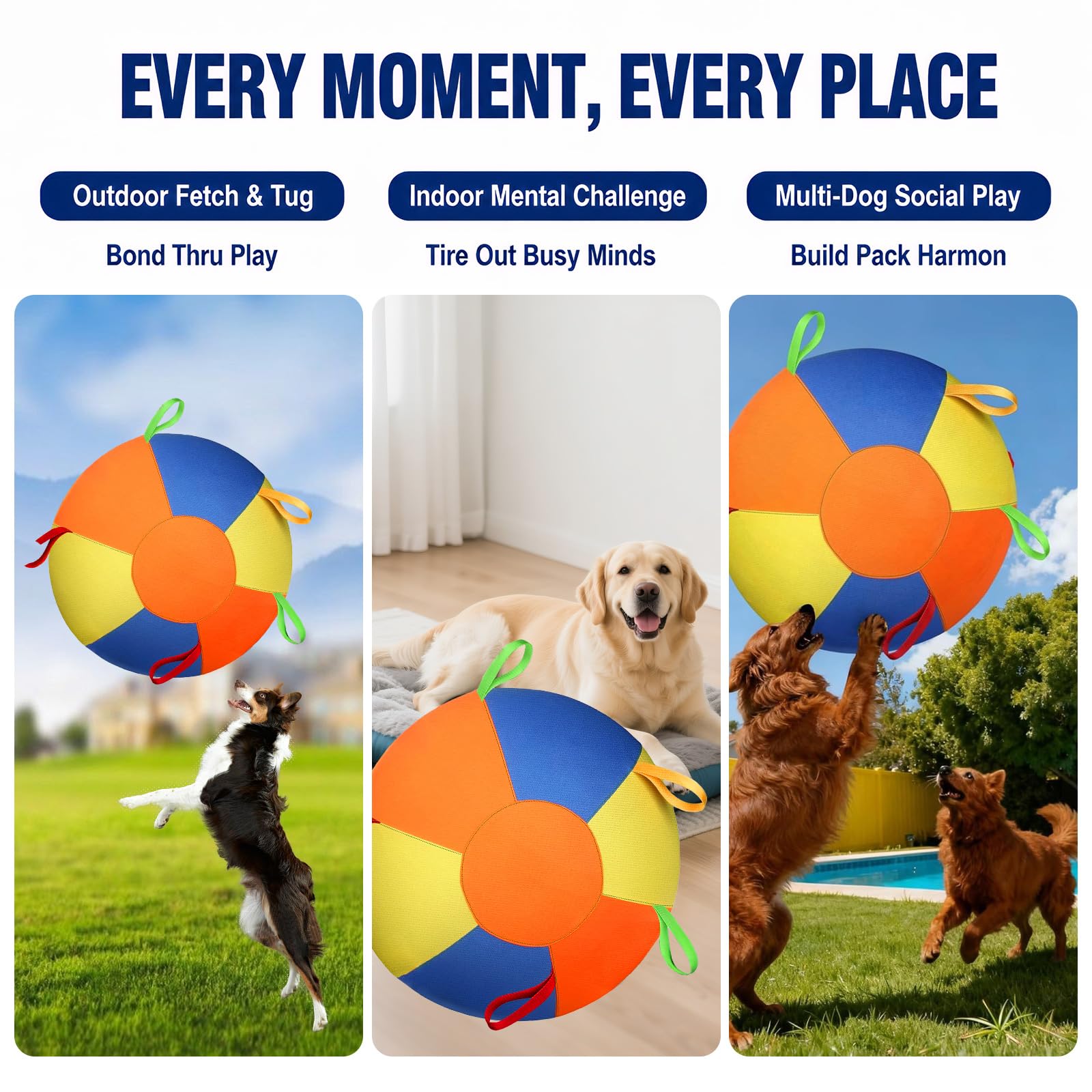 Herding - Balle interactive pour chien - Jouet interactif - Durable - Jouet à mâcher - Design résistant aux morsures - Pour chevaux et moutons