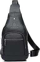 Vista 130 de LUKZIJAES Bolso bandolera de cuero genuino para hombre marrón (#1-Brown)