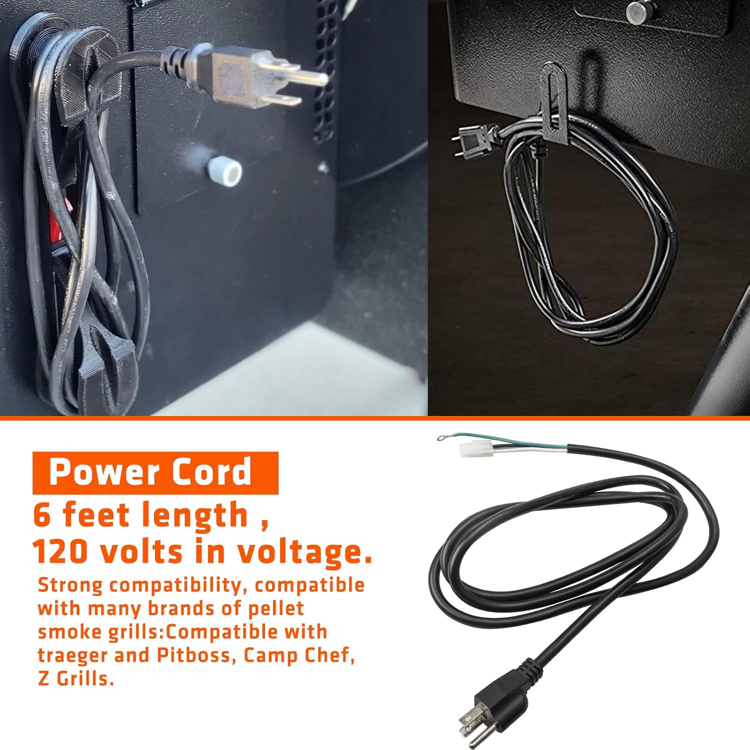 Upgraded Grill Auger Motor, Induction Fan, Fire Burn Pot, Hot Rod Ignitor, Power Cord Kit, Replacement Parts for Pit Boss and Traeger Wood Pellet Grill with Screws and Fuse