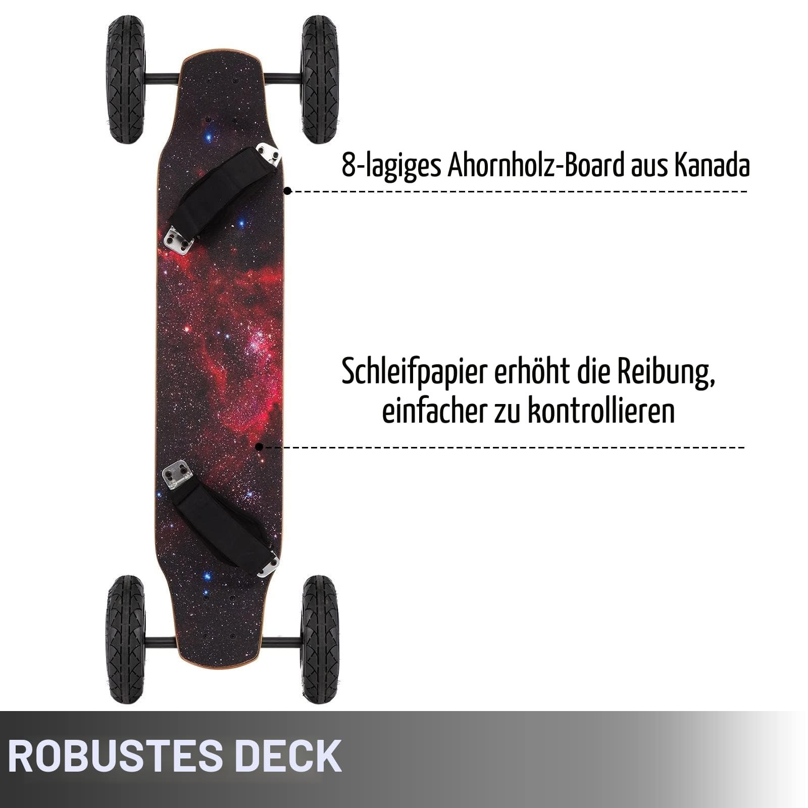 Mountainboard 37''L Cross Country Skateboard All Terrain Longboard with 95A Shock Absorber Mountain Skateboard with Wheels