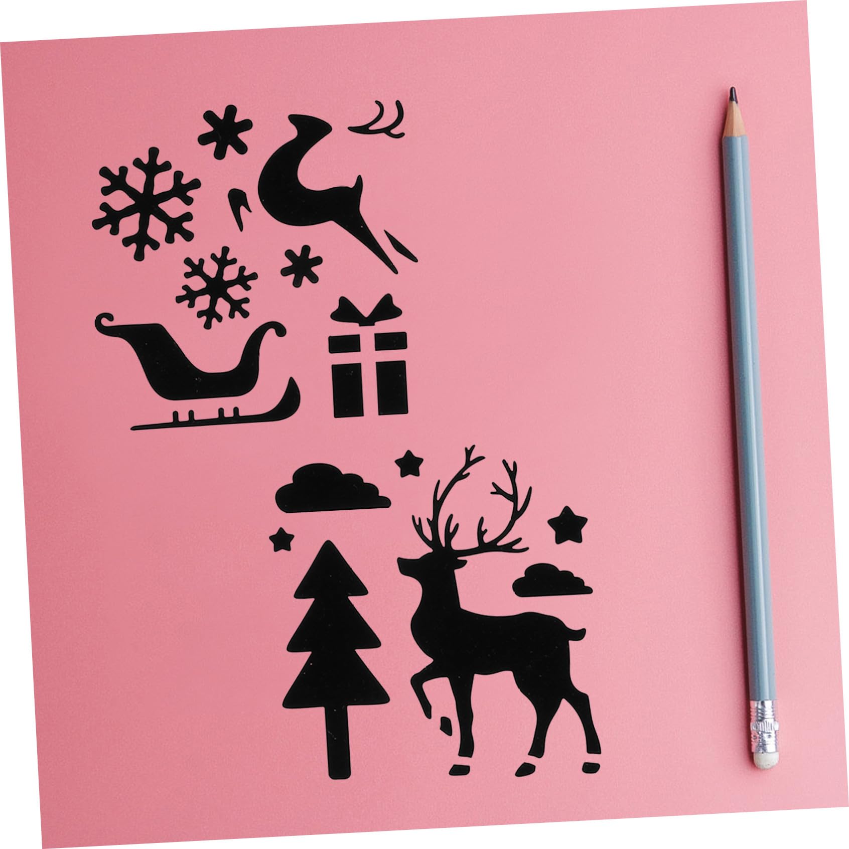 DOITOOL 72 Stck. Teiliges Weihnachts Malset mit Wiederverwendbaren DIY Schablonen Vielseitige Zeichenvorlagen für Fenster Wände und Langlebige Weihnachtsmotive für Kreative und Festliche