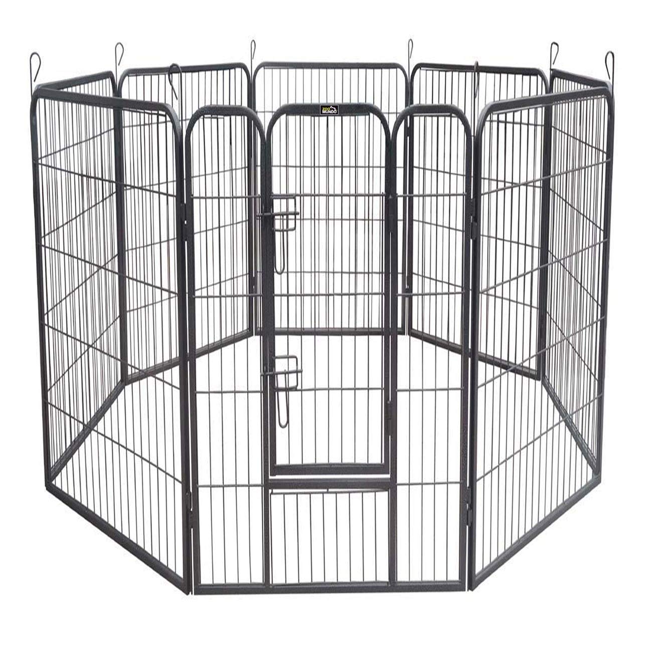 zoomundo Parque Perros Jaula Plegable Mascotas para Animales Entrenamiento Puerta Recinto Gatos 8 Vallas - XXL