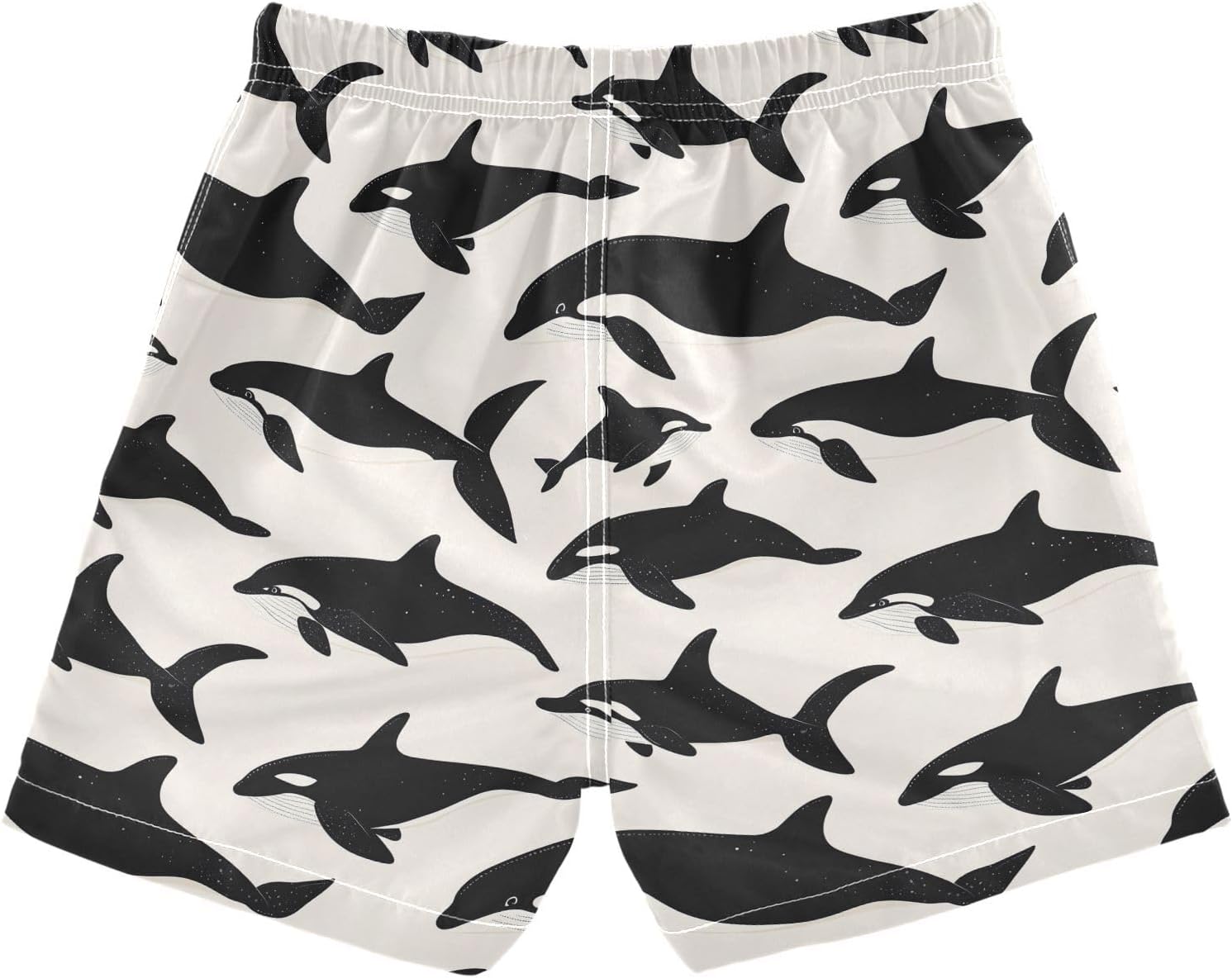 visesunny Cute Orca Boys Swim Trunks Quick Dry Drawsting Boy's Beach Shorts Boy Bathing Suit with Pockets