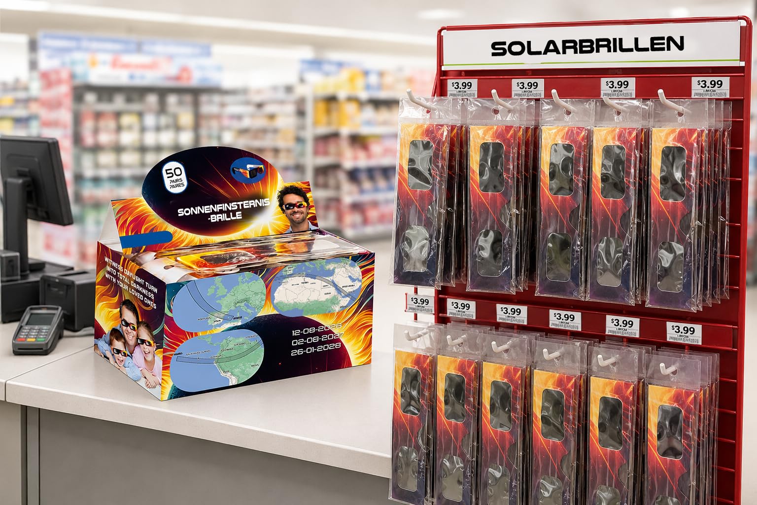 Galaxium 6/12/25/50/100er Pack Sonnenfinsternis Brille ISO 12312-2