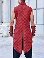 Vista 2 de Runcati Chaleco acolchado Gambeson sin mangas Aketon Armor Medieval Knight Surcoat Halloween LARP vestido de disfraz