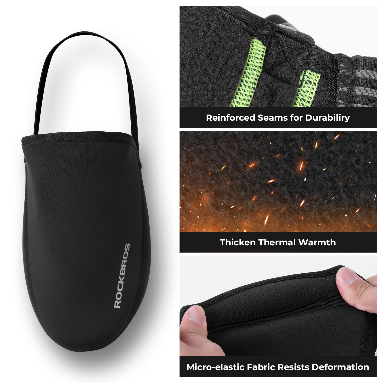 ROCKBROS 1 para pokrowców na buty kolarstwo wodoodporny rower wiatroszczelny wiązany półbut pokrowiec rowerowy termiczne ochraniacze na palce cieplejsze unisex odporne jazda trwałe MTB szosowe