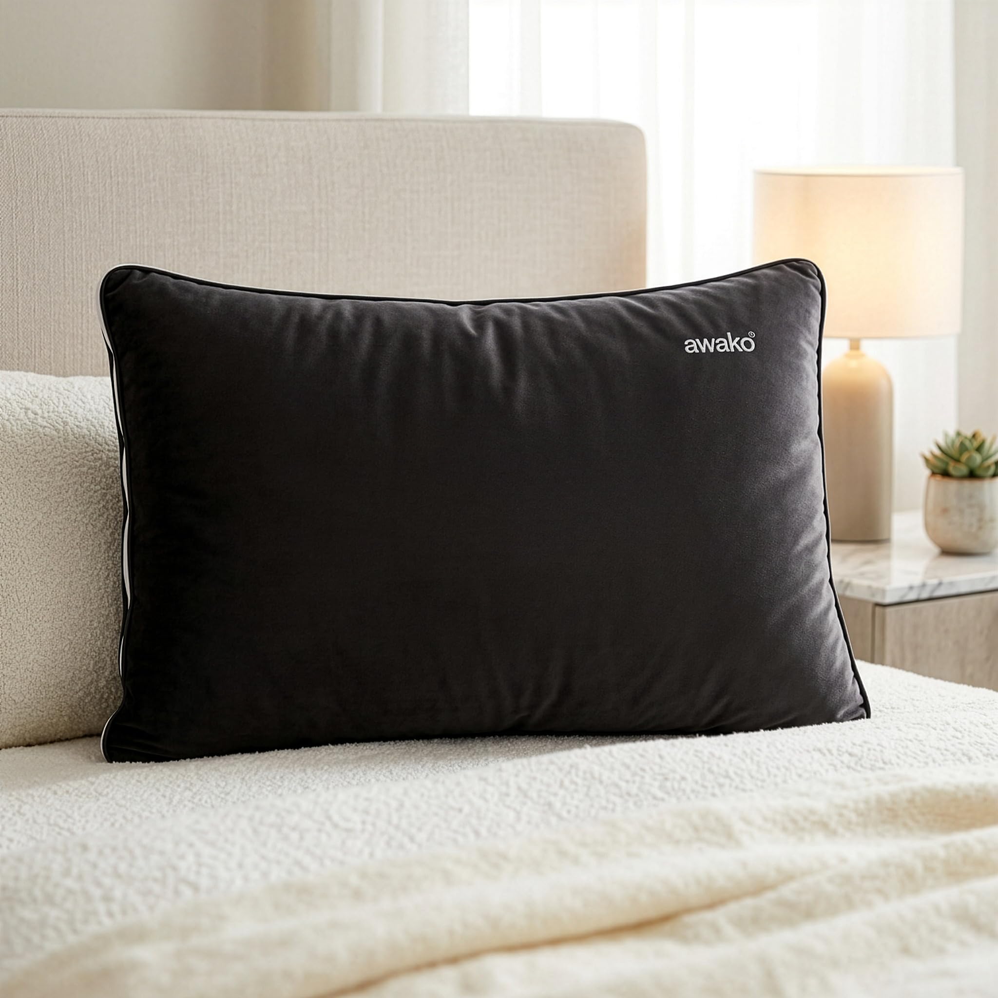 AiR Conditioning Pillow High ブラック4DXHigh Awako Hotel Collection Feather Feel Pillow | Super Soft Microfiber