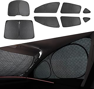 8PCS Upgraded for Tesla Model Y Juniper Window Shade Covers Thicker 5-Layer Material Sun Darker Windshield Sunshade Side Window Privacy Shade for Tesla Model Y Juniper Accessories 2026 2025