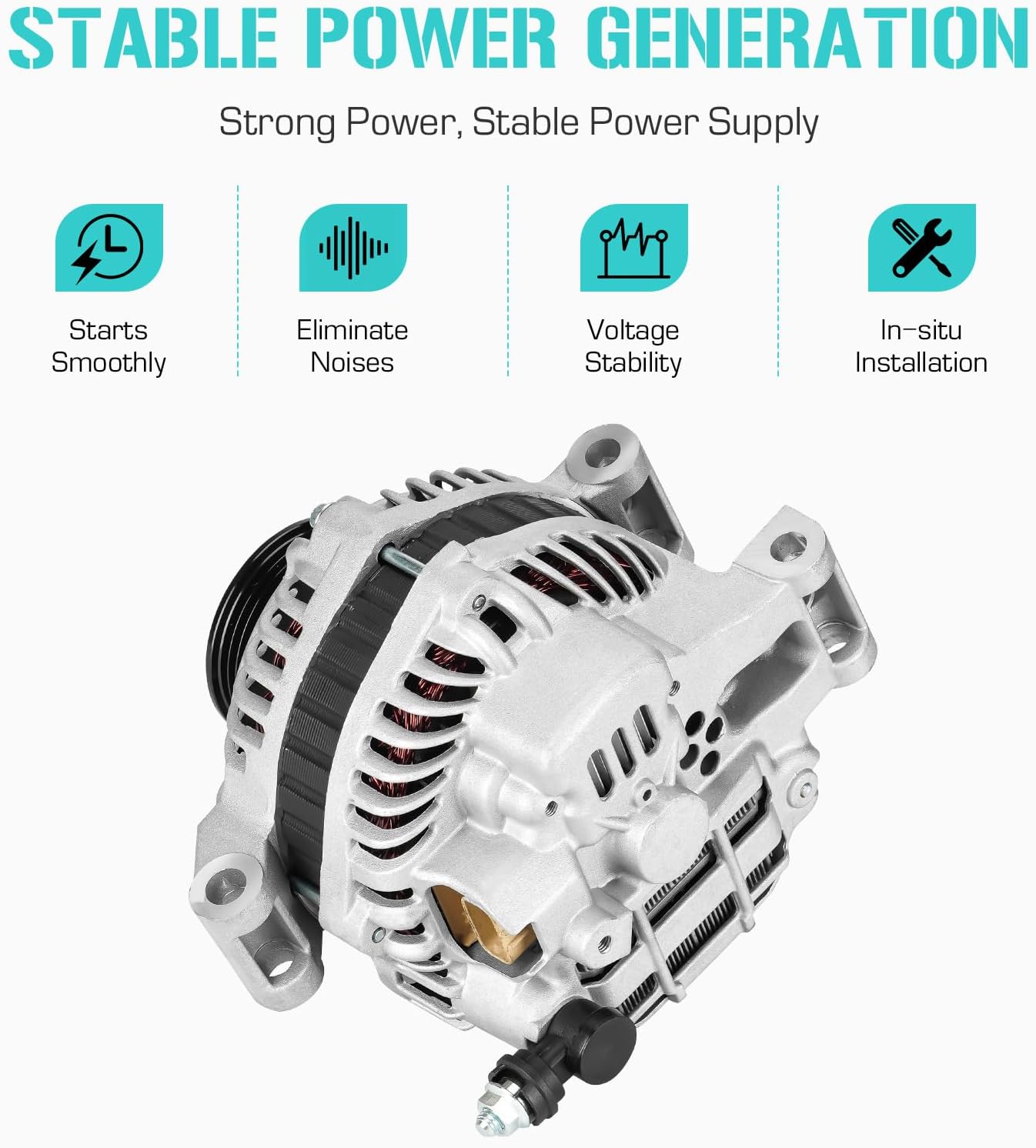 Automotive New Alternator for Jeep Cherokee 4.0 4.0L 2001, 56041822AB, 121000-3780, 400-52082, 13906, 12318