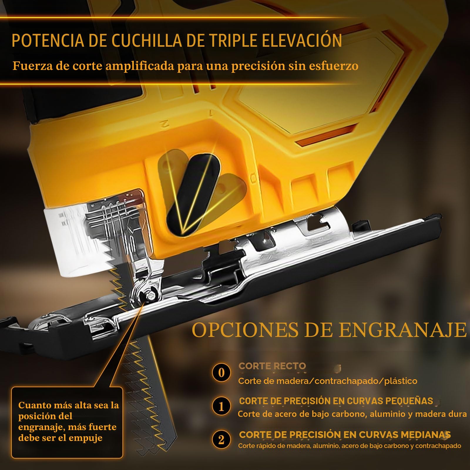 Sierra de calar eléctrica inalámbrica para Dewalt, 400 W, 2900 rpm, corte biselado a 45°, 3 ajustes orbitales con 6 cuchillas de repuesto, para metal, PVC, madera contrachapada de PVC (para DeWalt)