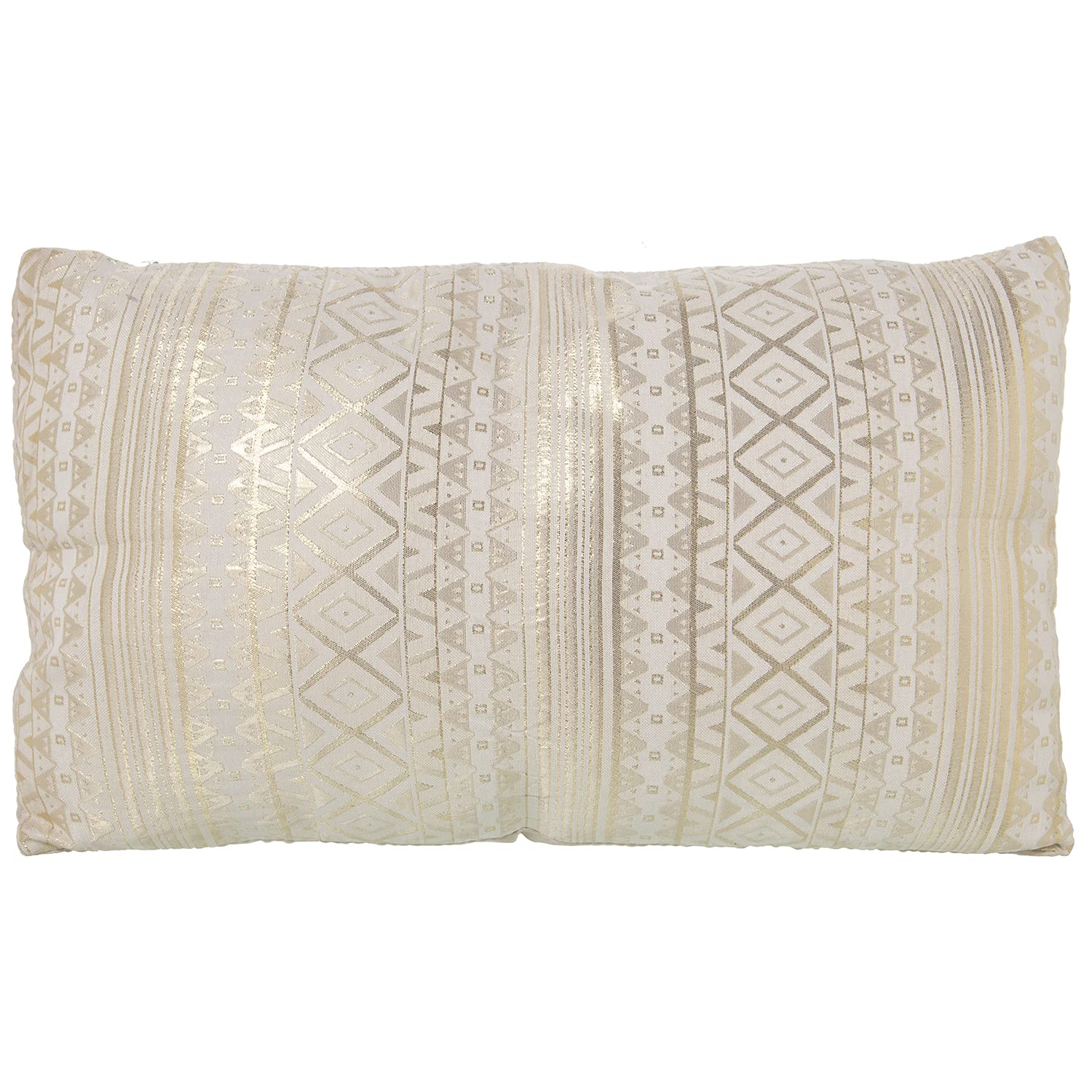 Coussin rectangulaire doré 50x30 cm en polyester avec fermeture éclair chic