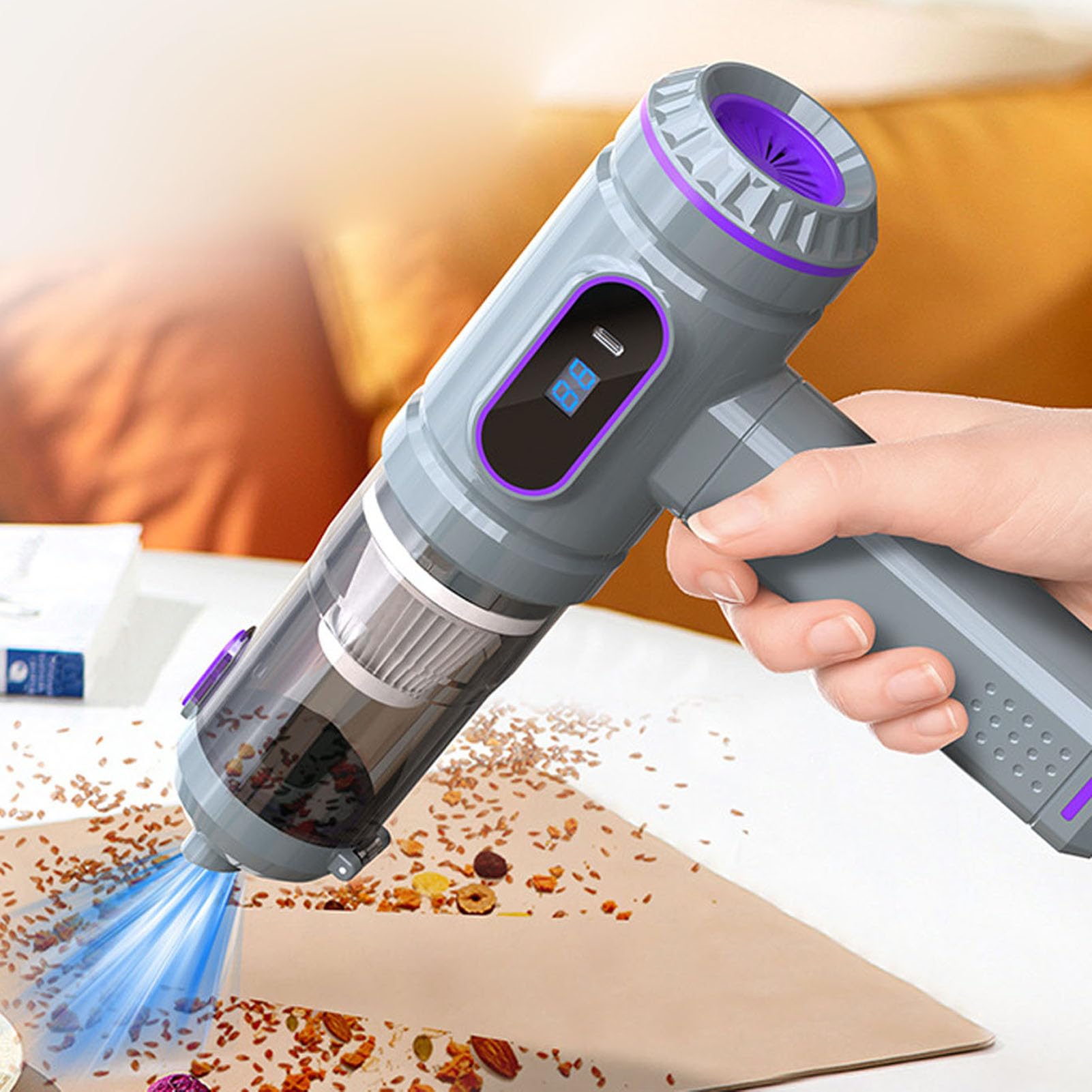 Dpofirs Aspirapolvere Portatile, Aspirapolvere Senza Fili per Auto 22000Pa con Motore Brushless per la Pulizia dell'Auto e della Casa, Portatile per di Animali Domestici, Include Accessori (GRAY)