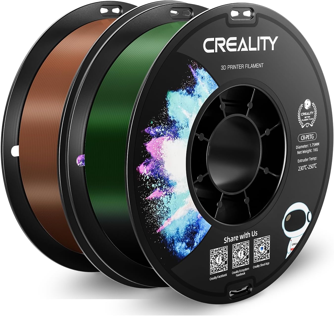 Creality 1kg Brown and 1kg Army Green PETG Filament