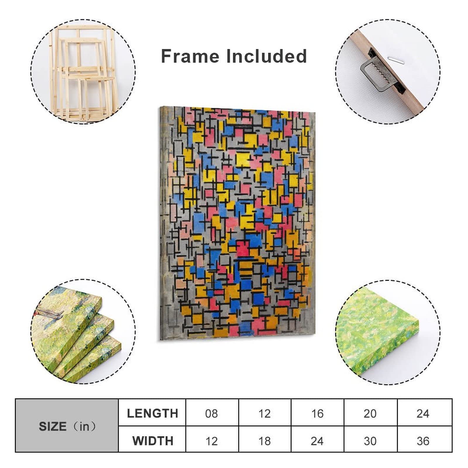 Amazon.co.jp: Piet Mondrianピート・モンドリアン絵画作品『コン