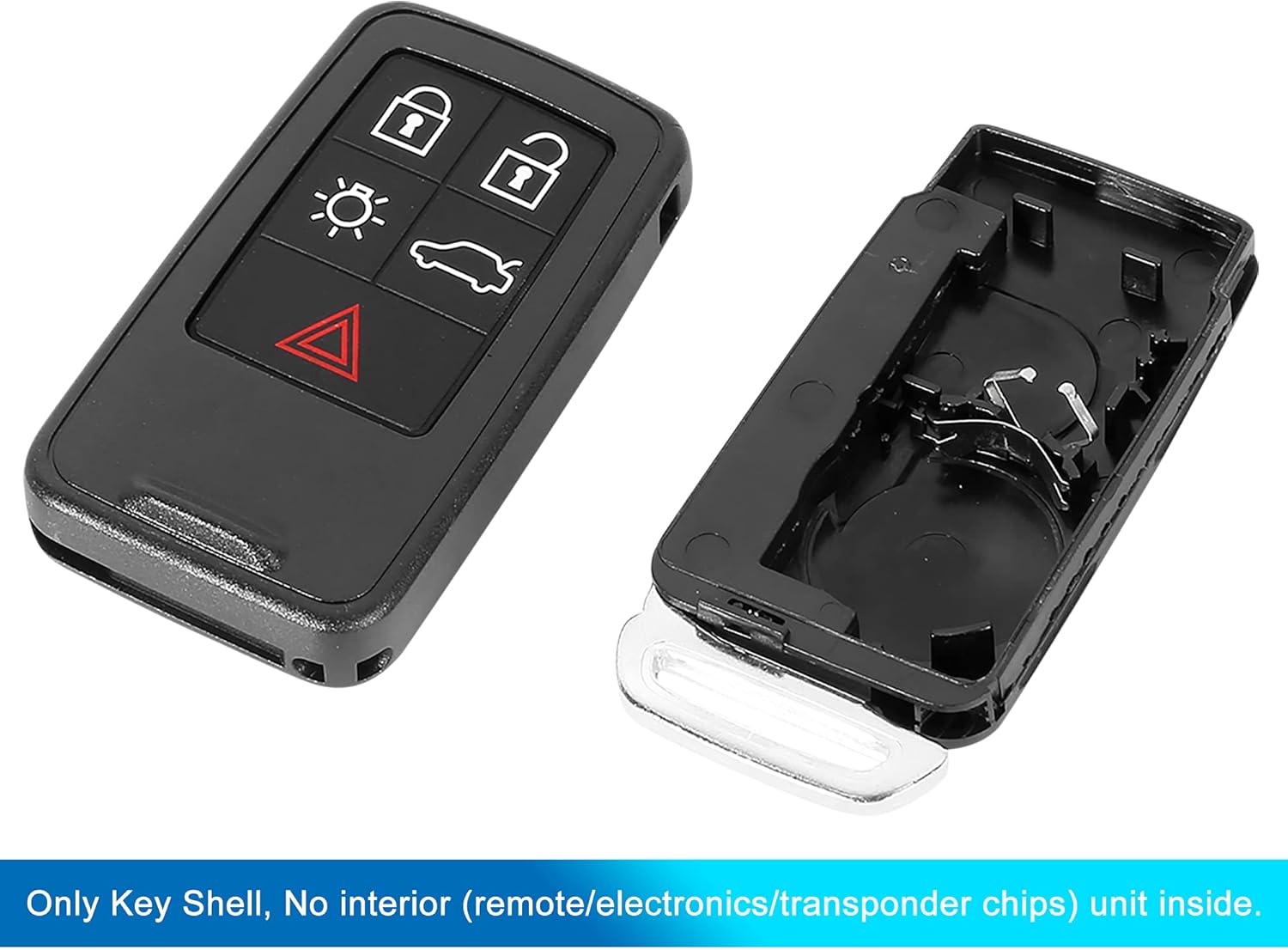 X AUTOHAUX 2pcs Car Keyless Entry Remote Key Fob Shell Case for Volvo XC60 XC70 S80 S60 5 Key Button PG788A Black - Image 4
