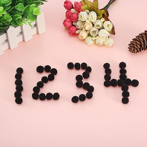 Miniatura 47 de Blulu - Pompones para manualidades y suministros de hobby, 500 unidades, 0.5 in Rojo