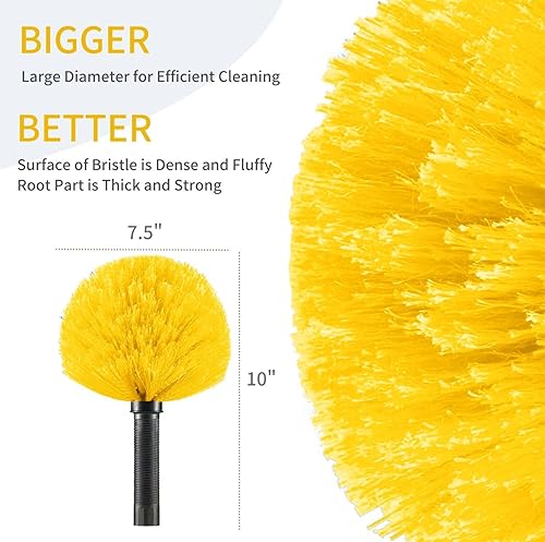 Miniatura 2 de 9 cabezales de plumero Webster para poste  Cepillo removedor de telaraña  Accesorio de cabeza de plumero de telaraña  Se adapta a postes roscados