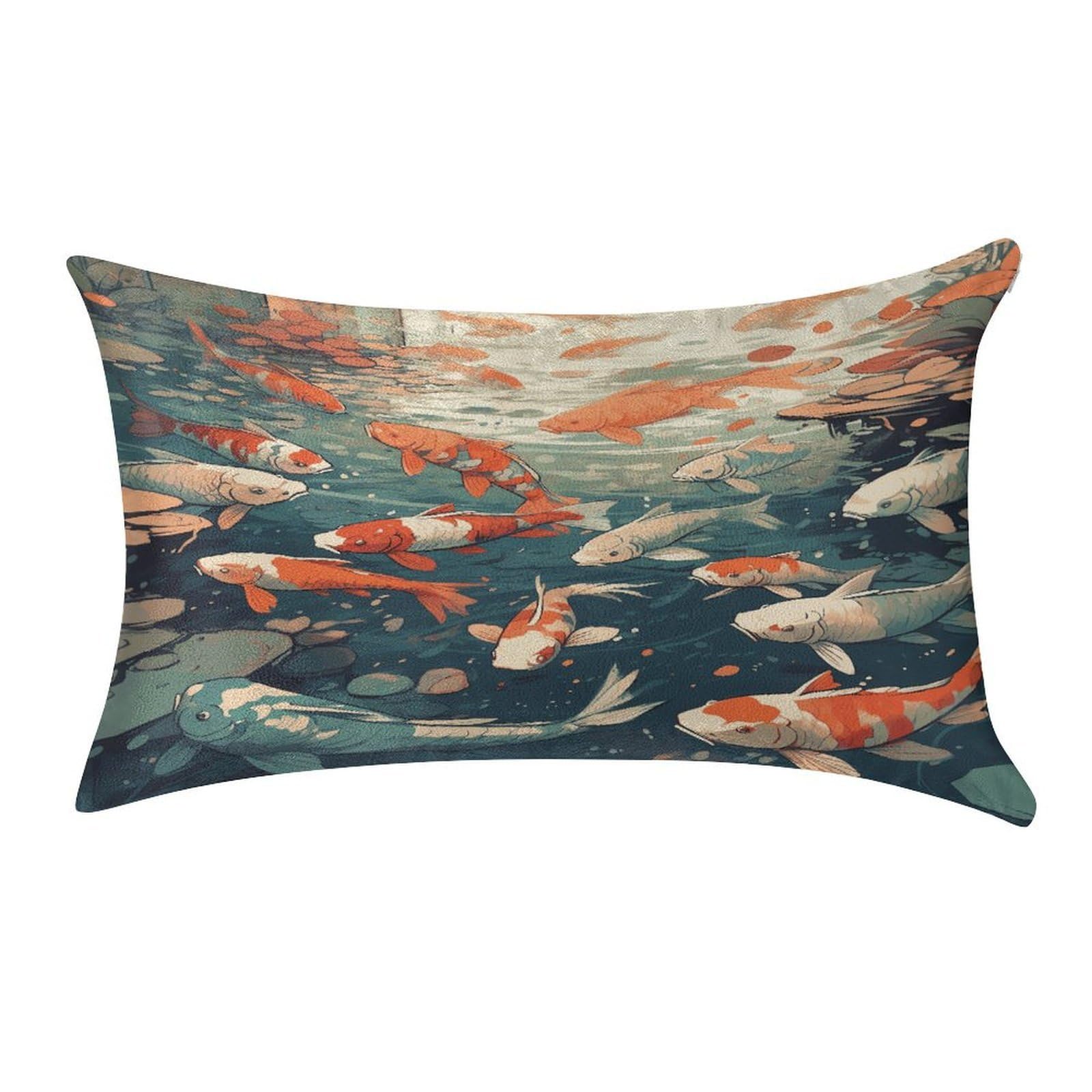 Btcowzrv Style Hand Drawn Fish Pattern Pillow Cover Pillow Case Pillowcase