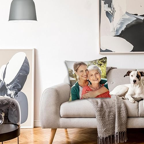 Miniatura 2 de Kufutee Funda de cojín personalizada con cualquier foto y texto, fundas de cojín decorativas para el hogar, sofá (mamá)