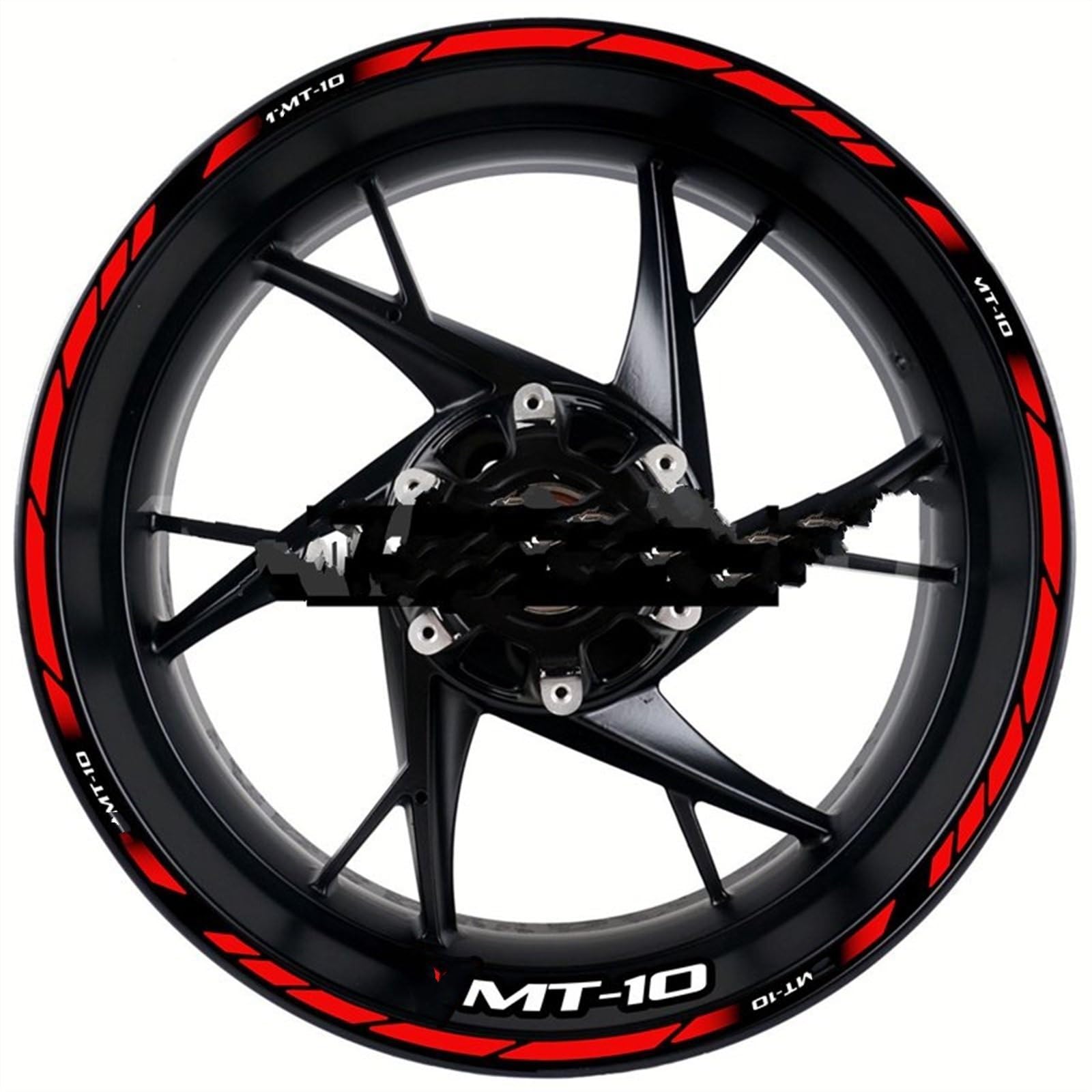 Motorcycle for Yamaha MT-10 Mt10 Front and Rear Tire Waterproof Sticker Reflective Stripe Rim Set Decal Decorative(Color6)
