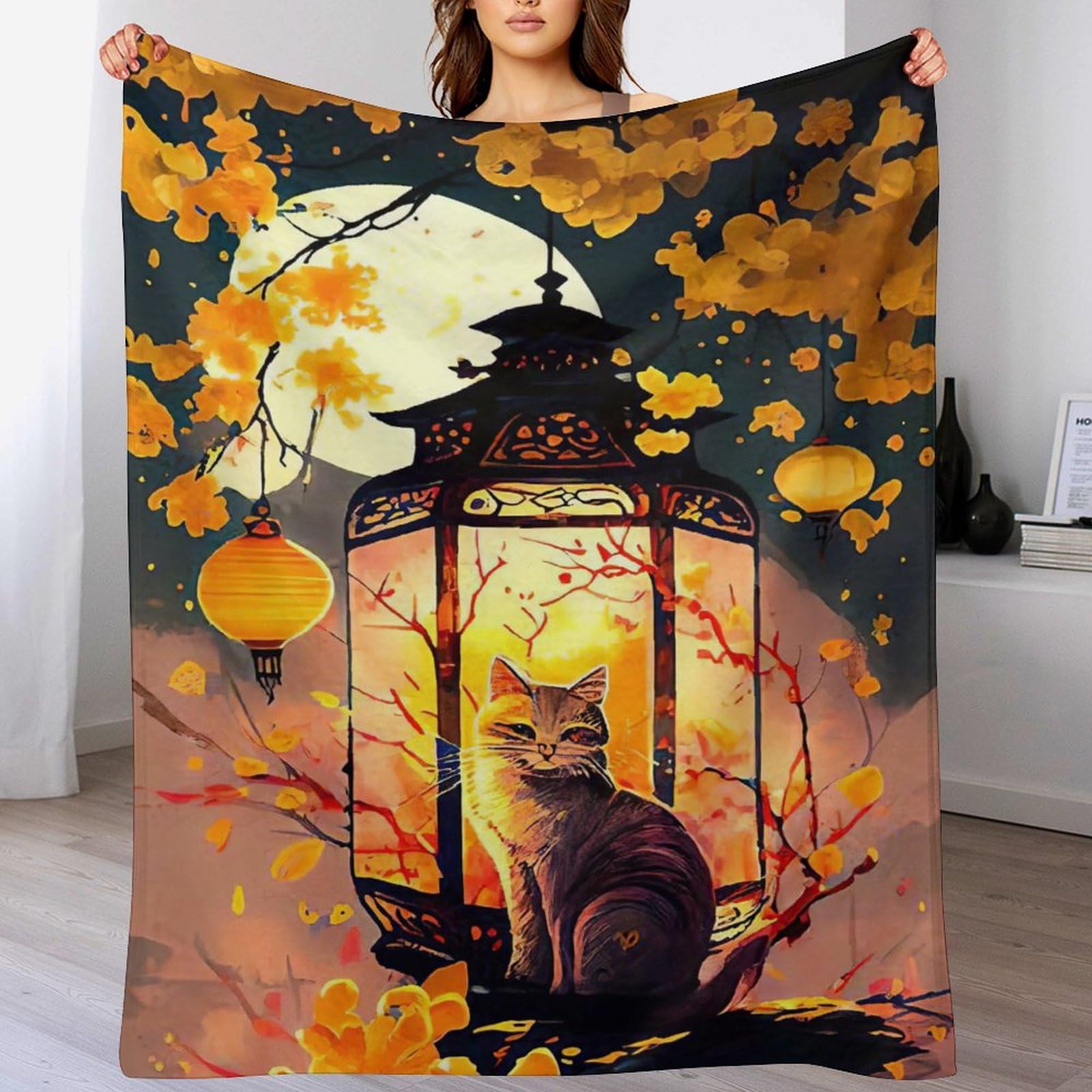 Couverture polaire chat plaid chaud en flannel toutes saisons pour lit