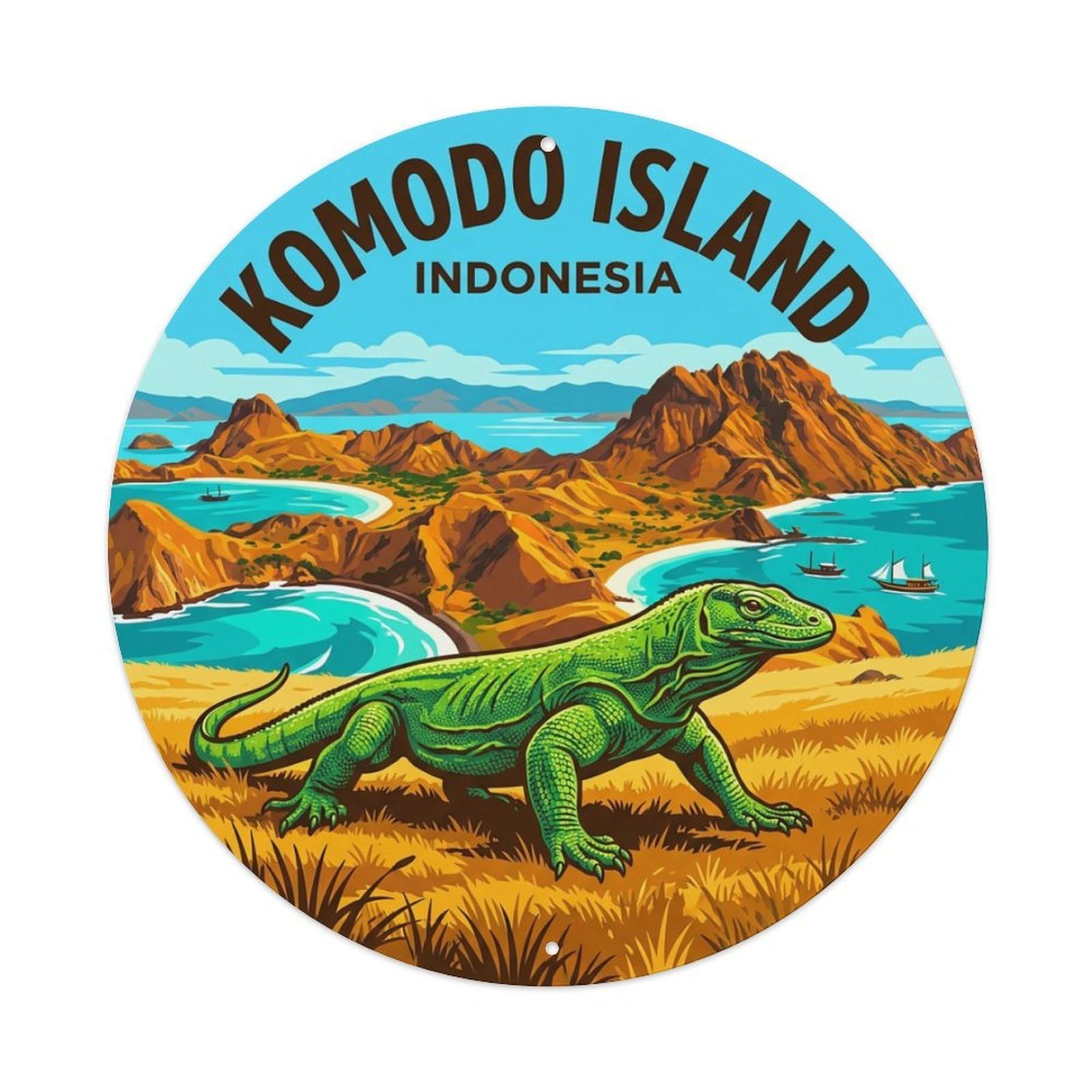 Retro Travel Indonesia Island Metal Tin Sign