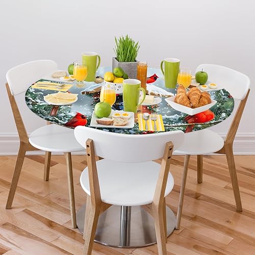 Miniatura 189 de Mantel redondo ajustado con diseño de mandala de flores, mantel circular bohemio y colorido con borde elástico, impermeable, lavable, de poliéster