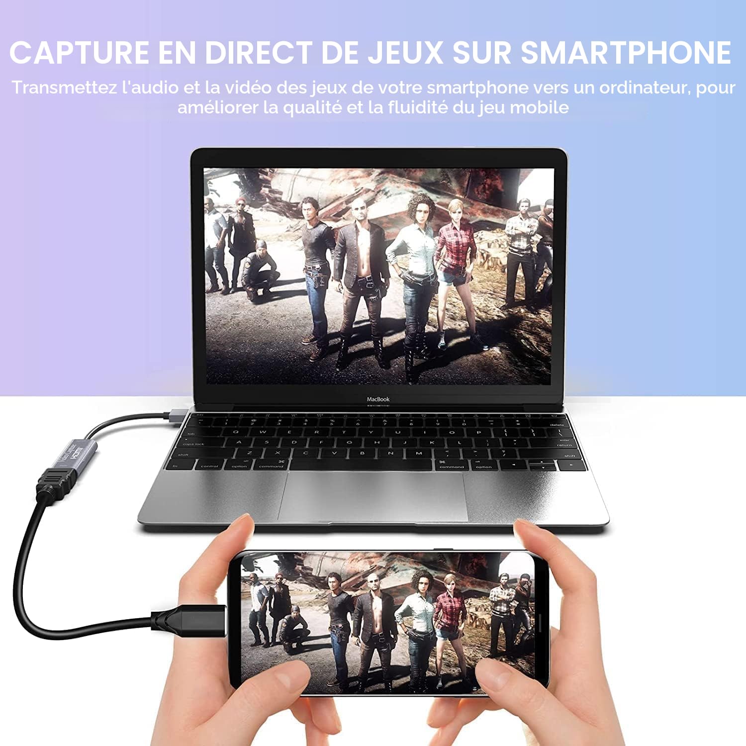 VIXLW Capturateur vidéo HDMI vers USB 3.0, 4K/1080P HD, Compatible avec Windows/Mac OS/Linux, Adaptateur pour Streaming en Direct, Jeux et vidéoconférences, argenté