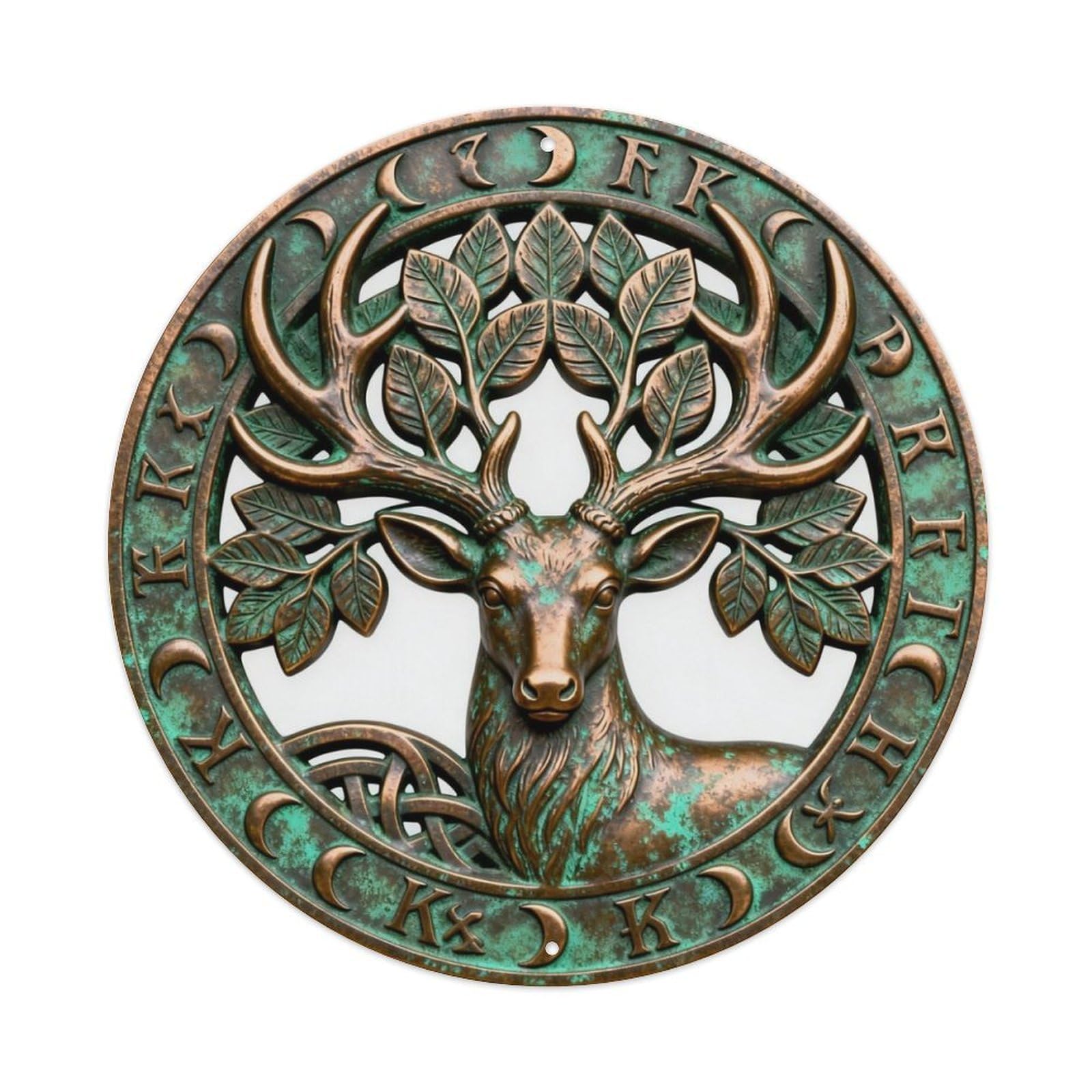 Celtic Cernunnos Deer God Metal Tin Sign Plaque