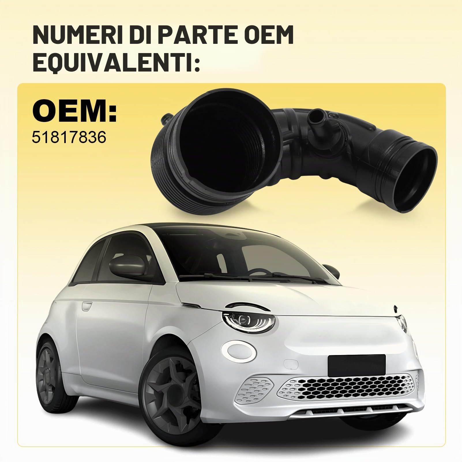 Tubo Aspirazione Filtro Aria Per Abarth 500 Fiat Doblo 51817836 Manicotto Filtro Aria