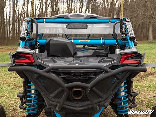 Miniatura 4 de SuperATV Parabrisas trasero ventilado de policarbonato de 1/4 pulgadas para Can-Am Maverick X3 900 / Turbo / X / Max (ver ajuste) | Premontado para