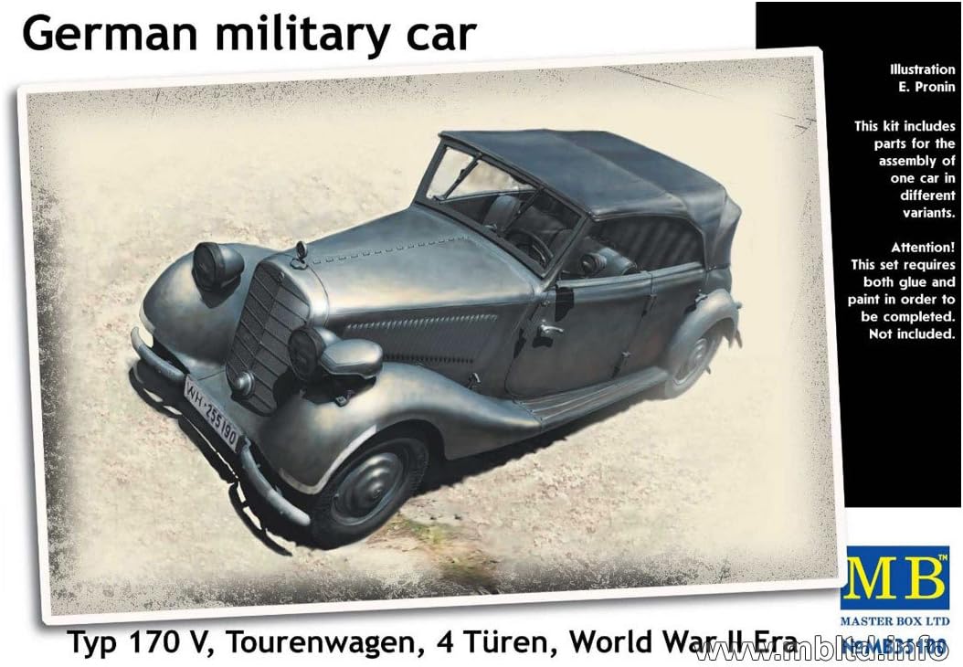 Master Box German Type 170V Military Car 1937-40 Figure Model Building Kits (1:35 Scale)